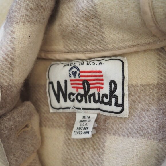 Woolrich Beige Buffalo Plaid Check Hoodie Hooded Pullover Popover Cape Poncho - Picture 5 of 7
